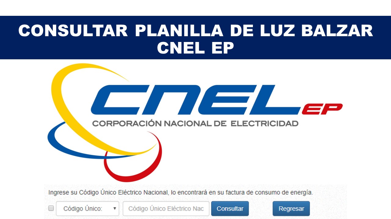 Consultar Planilla de Luz Balzar - CNEL EP