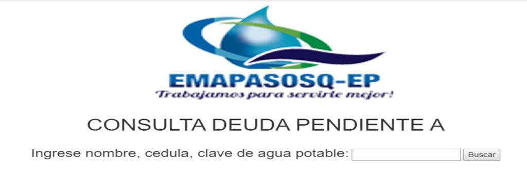 Consultar planilla de agua en Quininde-EMAPASOSQ EP