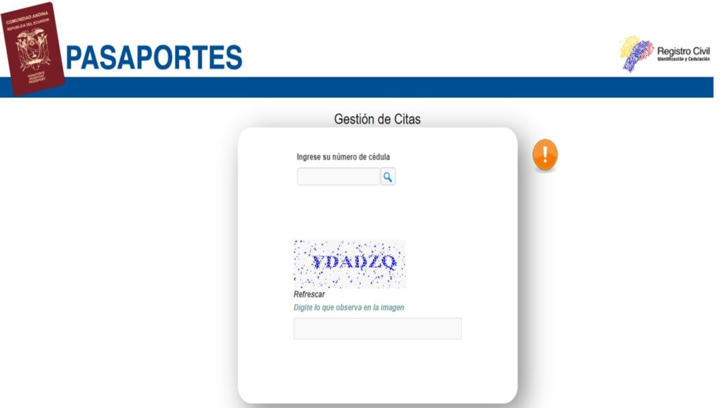 Pasaporte Ecuatoriano-Registro Civil..turnos en linea