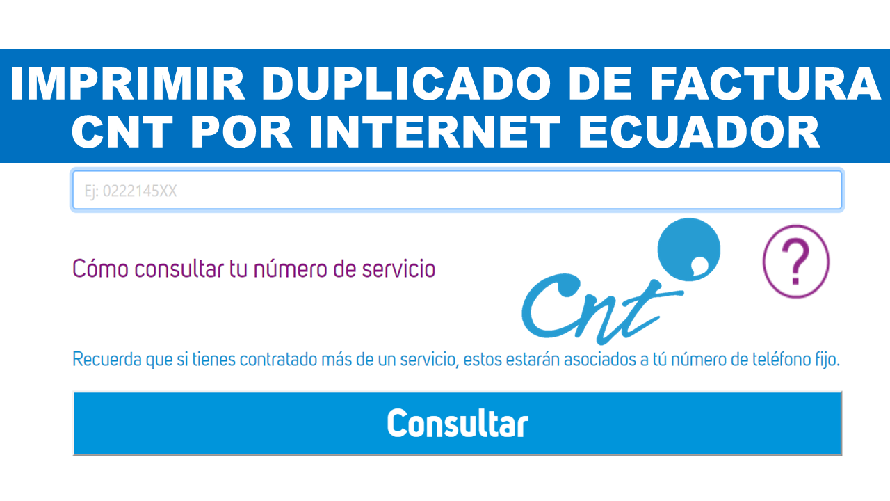 Imprimir duplicado de factura CNT por internet Ecuador