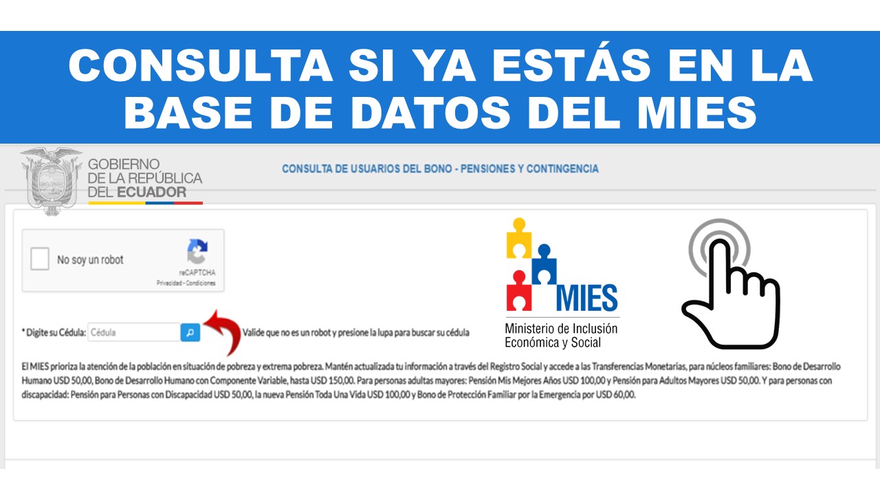 Consulta si ya estás en la base de datos del MIES