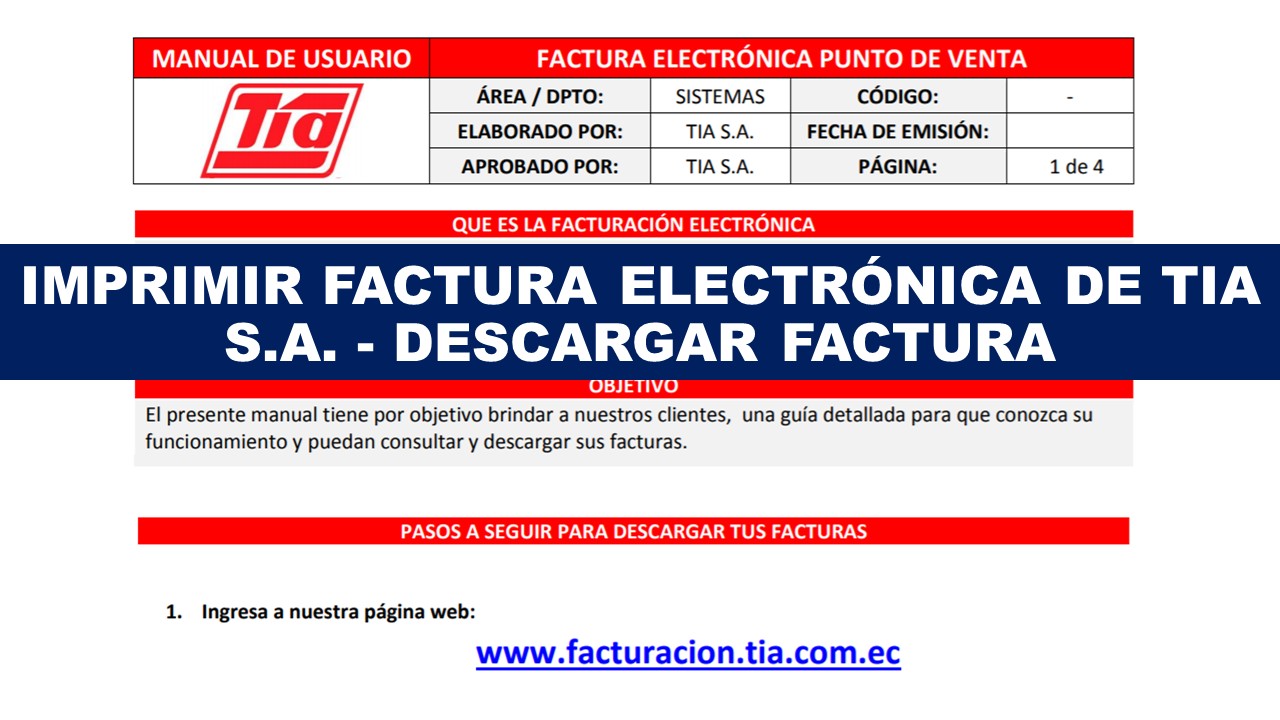 Imprimir Factura Electrónica de TIA S.A. - Descargar Factura