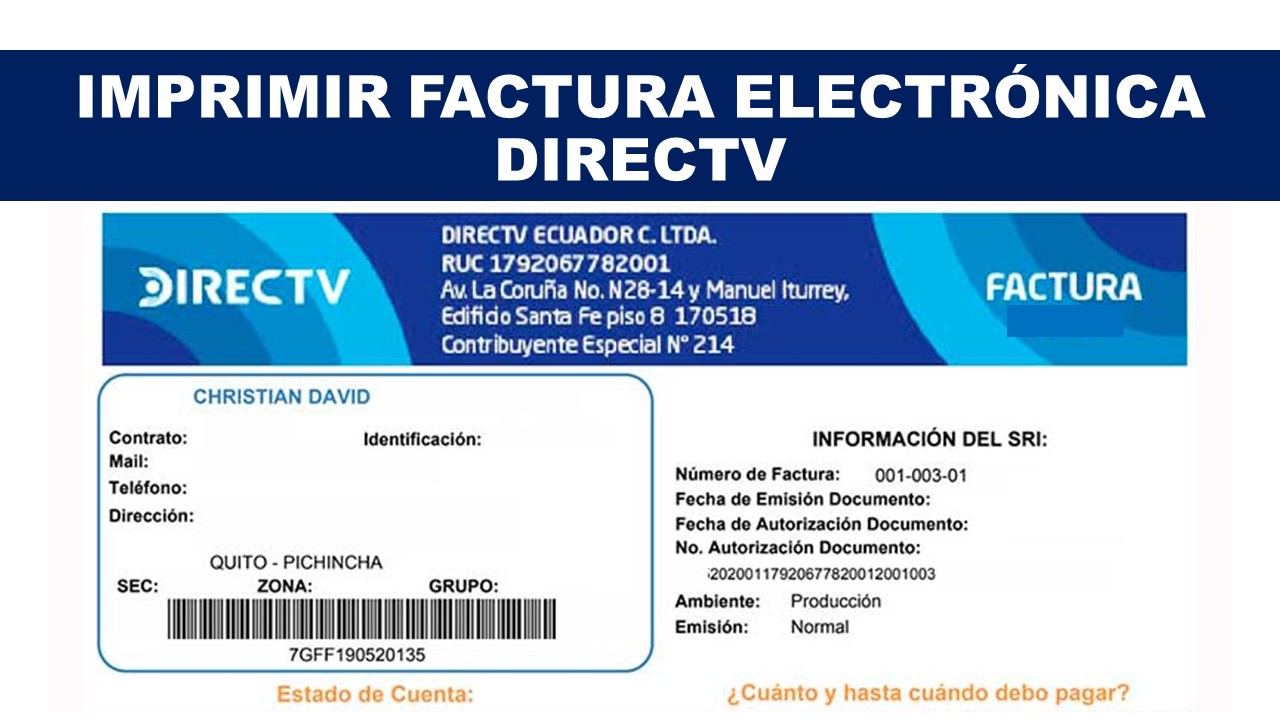 Imprimir factura electrónica DIRECTV – Descargar