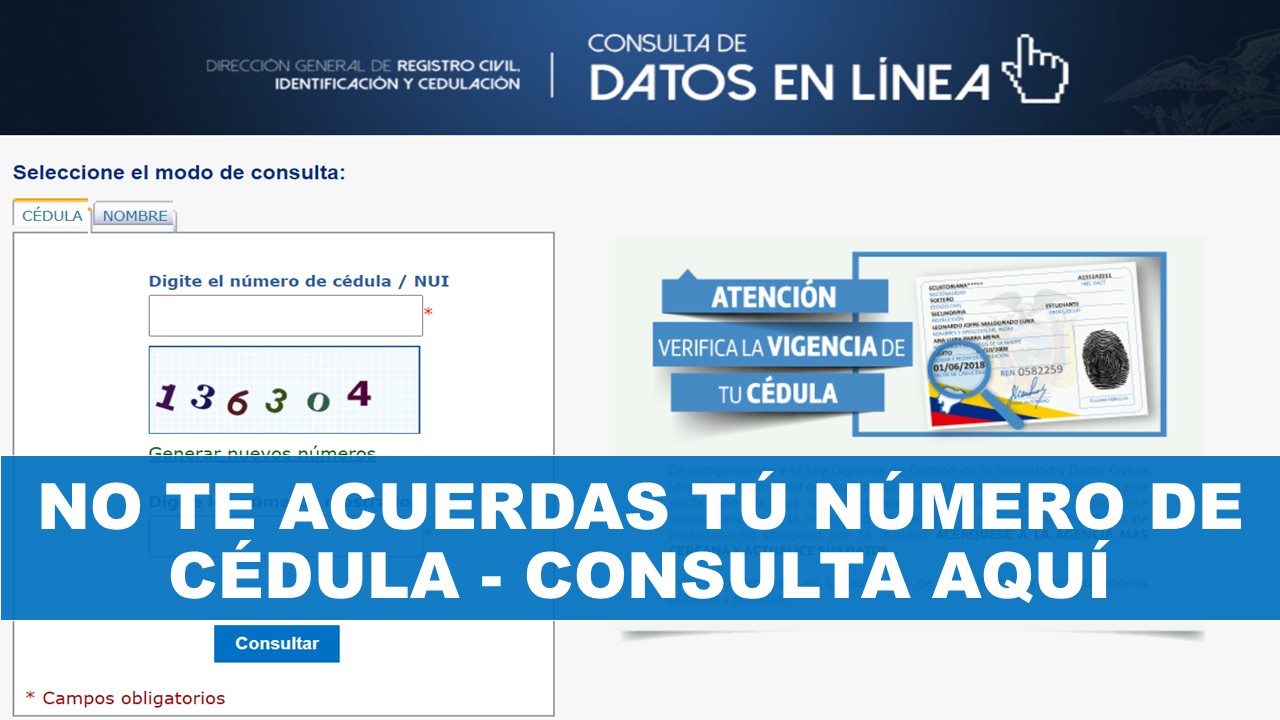 No me acuerdo mi número de cédula de identidad