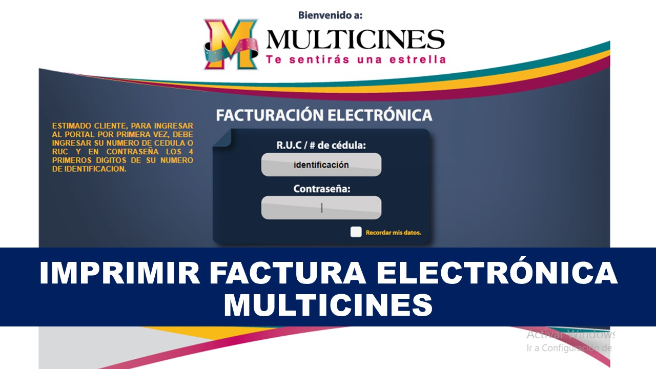 Imprimir Factura Electrónica Multicines