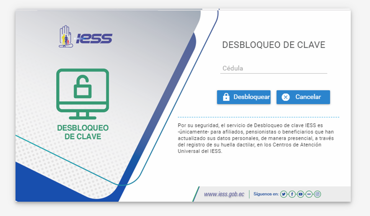 Guía para desbloquear la clave del IESS consultasEC